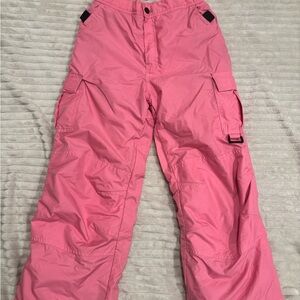 Girls Pink Snow Pants | Youth Size 7 | Insulated Winter Ski Pant